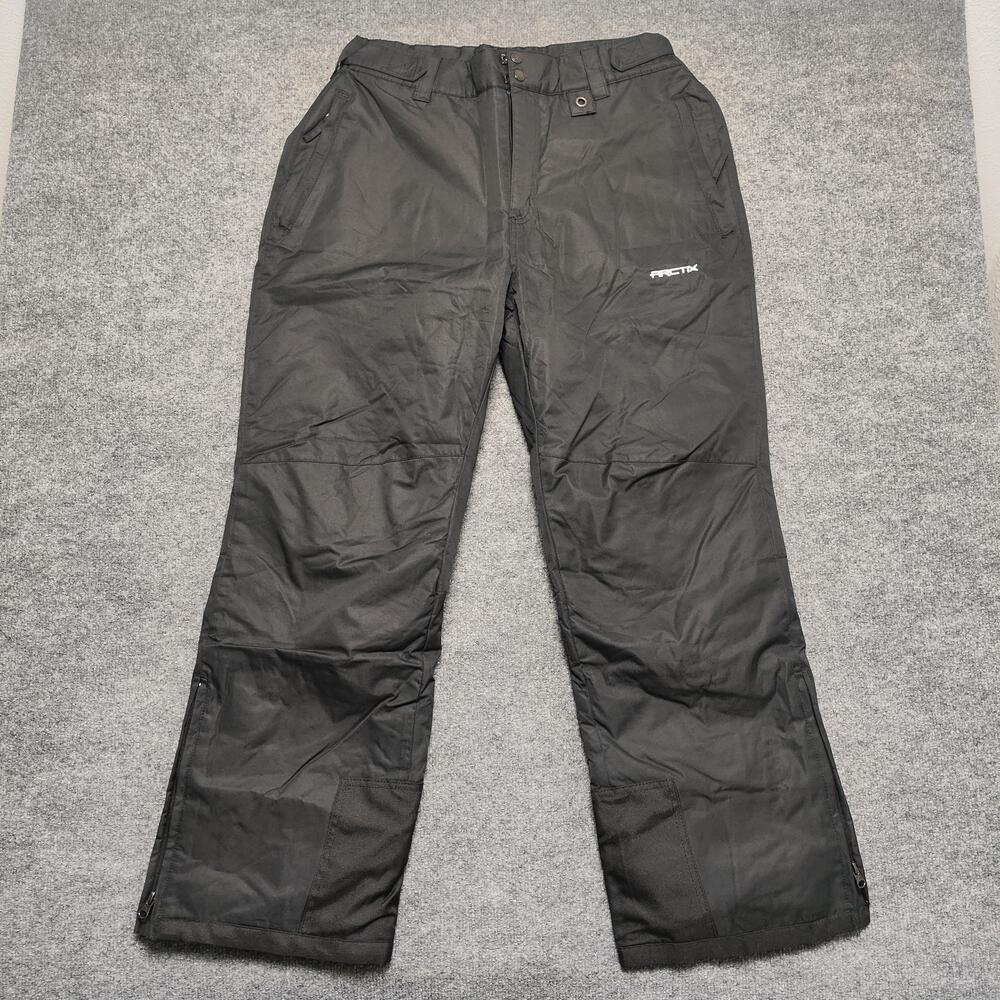 Arctix Pants Mens Large Black Snow Insulated Skiing Lined Winter Warm Zip Hem